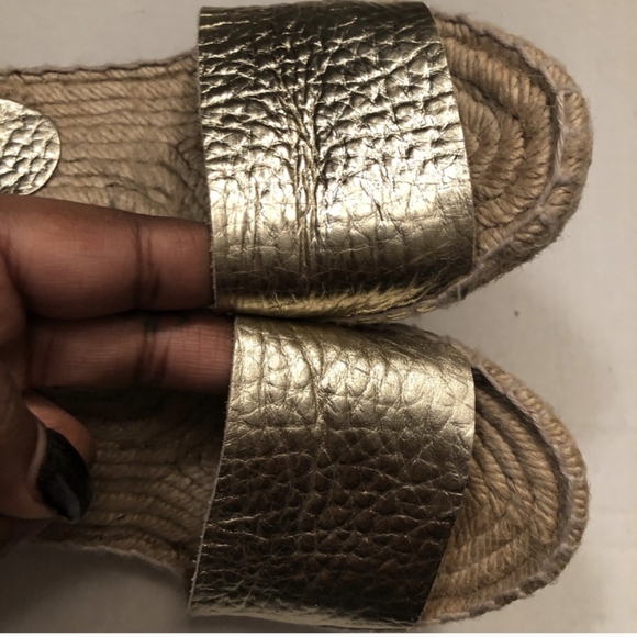 J Crew Corsica Gold Leather Espadrilles - Picture 6 of 7